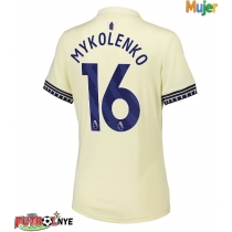 Camiseta Everton Vitaliy Mykolenko #16 Visitante Equipación para mujer 2025-26 manga corta